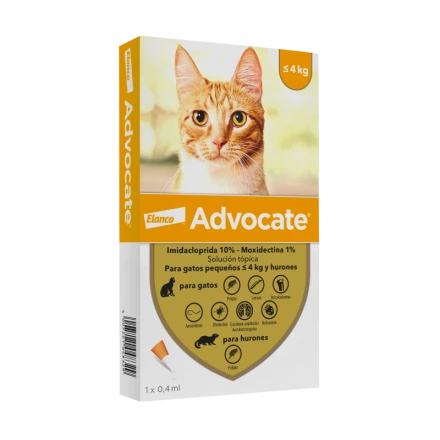 Advocate Antiparasitario bayer para gatos en pipeta que ofrece una protección superior contra los principales parásitos externos e internos.