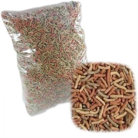 Pellet para tortugas o peces de estanque Mezcla de 3 sabores de alimentos, blanco, verde y rojo. Completo alimento para tortugas semi acuáticas ,peces de estanque.